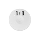 Extensão Eléctrica Vertical Branca KUIPER | 3 x Schuko | 2 x Usb type-A | 1 x Usb type-C| On/Off |  1.5M