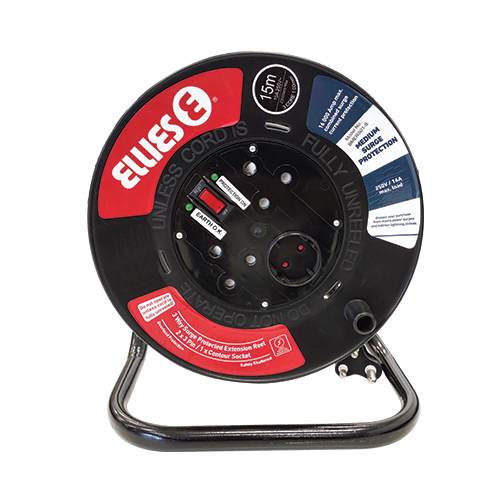 Extension En Rollo Rolo de Extensão Eléctrica Industrial ELLIES | 1 x Schuko | 2 x Sa| 10